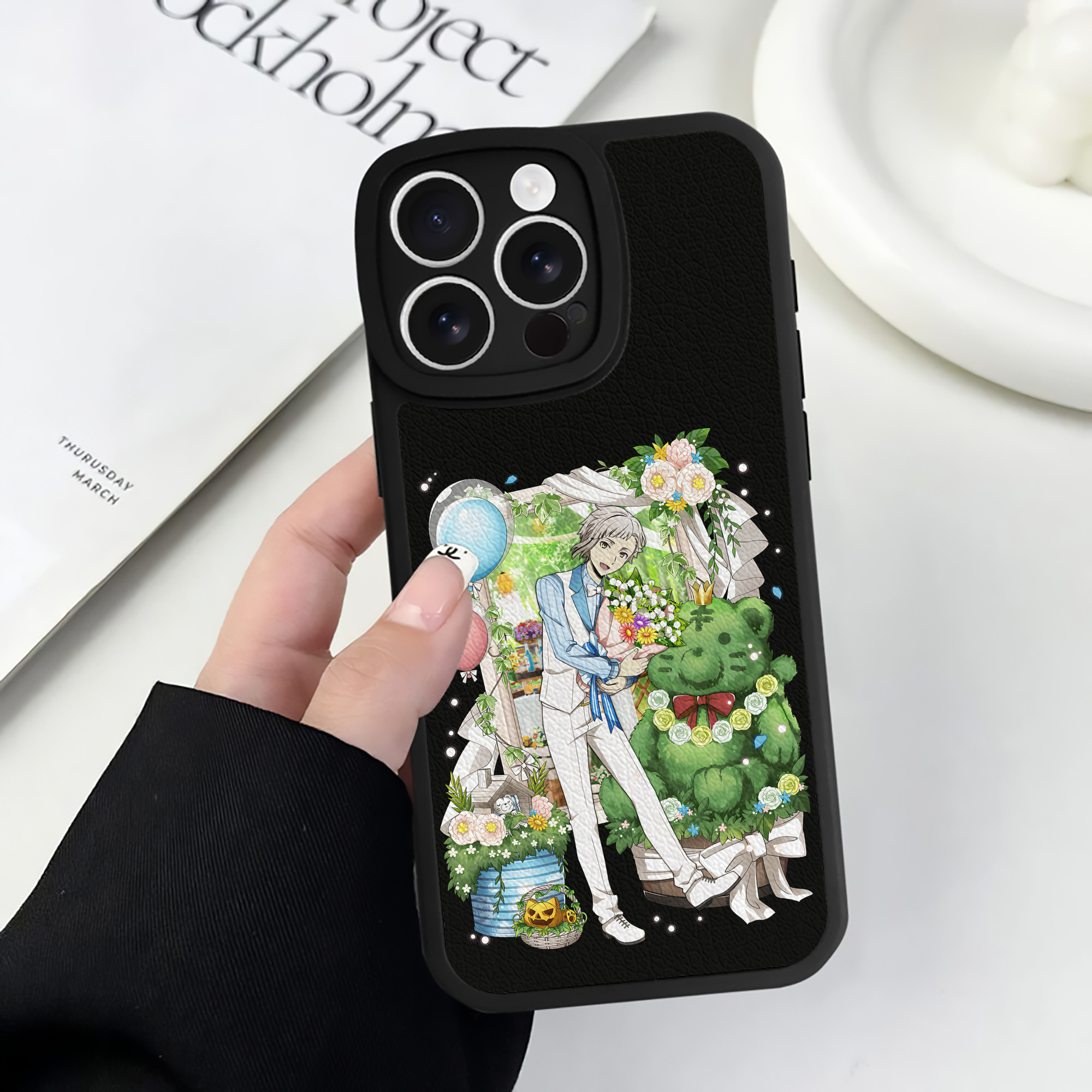 （画像用） 文豪ストレイドッグス Bungo Stray Dogs 【iPhone 16シリーズ対応】シリコンスマホケース（レザー調） 材質：シリコン